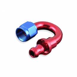 AN10 push-on 180' fitting Red